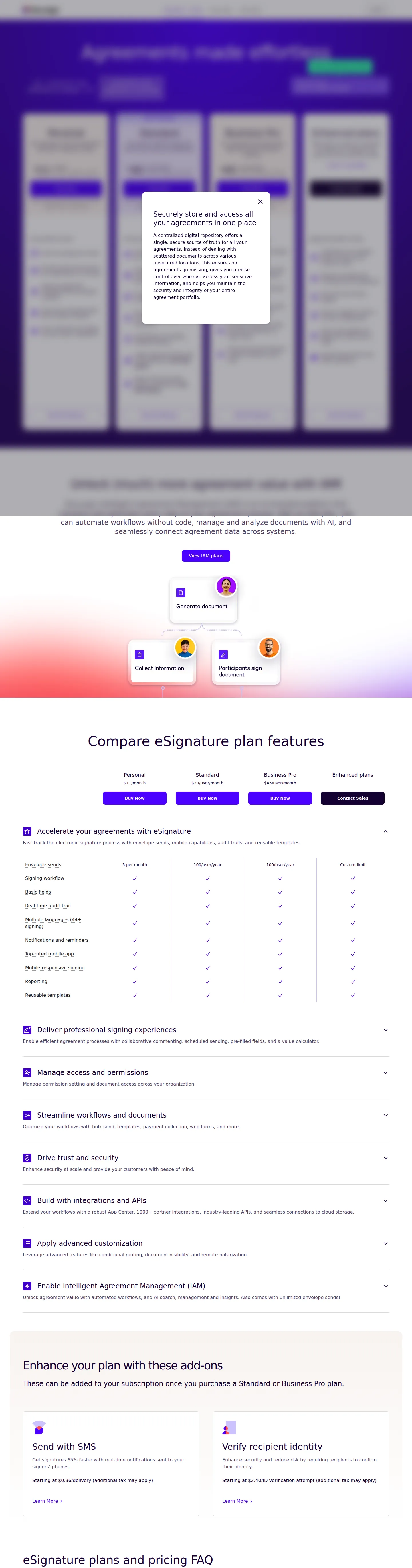 Facts re-verified — eSignature + IAM web pricing unchanged - Re-captured DocuSign's eSignature and IAM plan pages on 2026-07-14; all headline